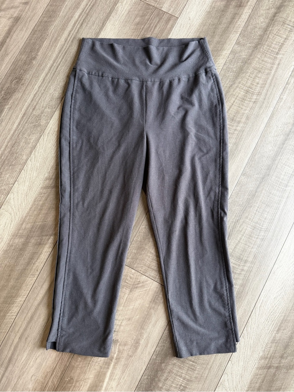 Eileen Fisher Women's M Stretch Grey Pull-On Slim Ankle Pants Elastic Waist Chic